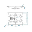 4er Set SPP UP-02 Zurrmulde zweifach –  , 1000 daN (1000 kg) Zugkraft