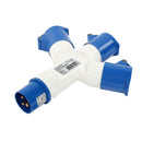 CEE Mehrfachadapter 3er Verteiler IP44 16A Frankreich