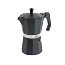 Camping Kaffeebereiter Espressokocher 6 Tassen 350ml Alu schwarz für Gasflamme