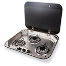 Gaskochfeld 3-flammig Gaskocher Einau Kochfeld Herdplatten mit Glasabdeckung