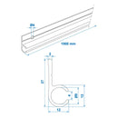 2x Kederschiene 90° Alu Zeltschiene Kederleiste 100 x 2,7 cm Kederprofil Womo