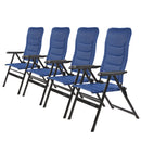 4x Via Mondo Campingstuhl "Grande Azul" 7 fach verstellbar breite Armlehnen kompaktes Packmaß