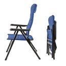 4x Via Mondo Campingstuhl "Grande Azul" 7 fach verstellbar breite Armlehnen kompaktes Packmaß