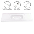 Einbauwaschbecken 900x310x310 mm, Kunststoff, weiß + Wasserhahn + Ablauf