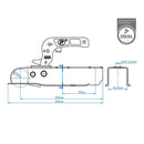 Anhängerkupplung Zugmaul eckig 750 Kg Zugkraft 50 mm