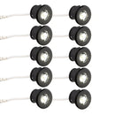 10x Einbaustrahler 12V Mini LED-Spot 50lm Lampe schwarz für Wohnwagen Wohnmobil