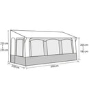 Ganzjahresvorzelt Casa Royal 2 390, 390x230cm, Stahlgestänge Wohnwagen Vorzelt