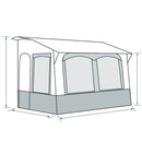 Ganzjahresvorzelt Casa Royal 2 390, 390x230cm, Stahlgestänge Wohnwagen Vorzelt
