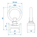 4 Stück Stud Fitting mit Öse Zurröse für Zurrschienen Airlineschiene Endfitting