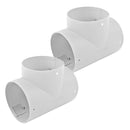 2x T Stück für Warmluftrohre Truma Grau für 65 mm TS T-Stück