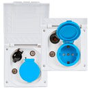 Multi Aussensteckdose | versch. Farben |  240V | 12V | Antenne | Satellit | IP44