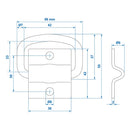 8er Set Zurrmulde 2-teilig 42 x 36mm Bruchlast 1065kg verzinkt 56 x 37mm Ringöse