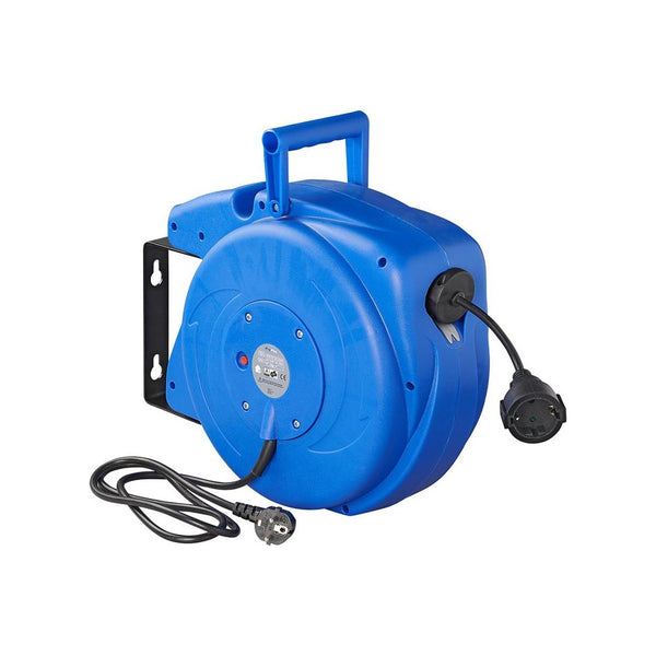 Automatischer Kabelaufroller 15M 3x1,5mm² | Kabeltrommel | Schuko | Verriegelung