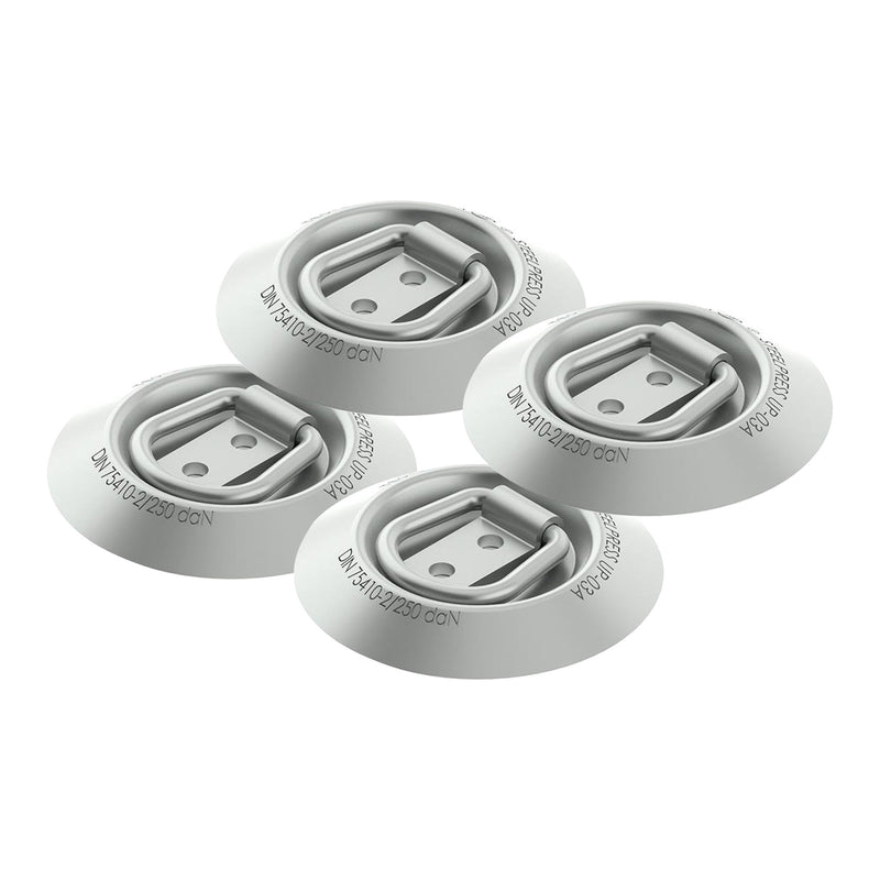 4er Set SPP UP-03A Zurrmulde rund – Verzinkter Stahl, 250 daN, Ø 97 mm, Dekra-geprüft