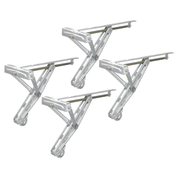 4er Set Ausdrehstütze 1500 kg 677 mm mit Montageplatte – Eckstütze für Wohnwagen