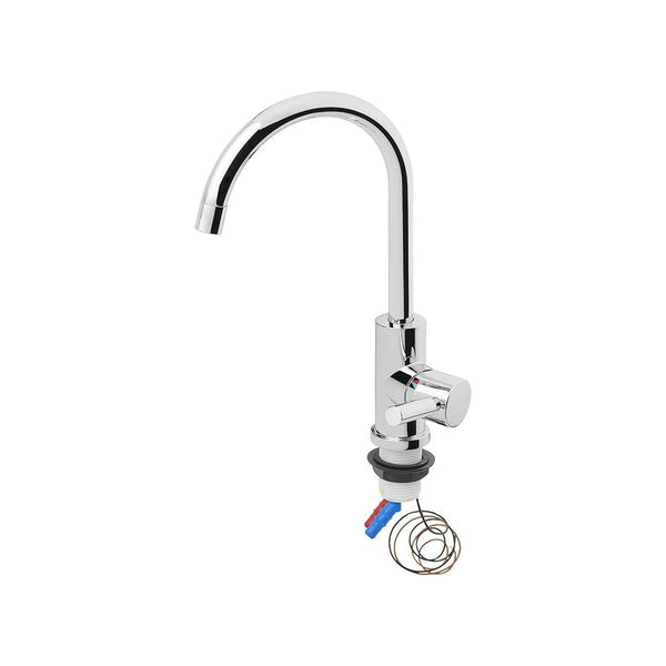 Mischbatterie Keramik R75 12V Ø33 mm – 360° schwenkbar, Chrom, für Wohnmobil & Boot