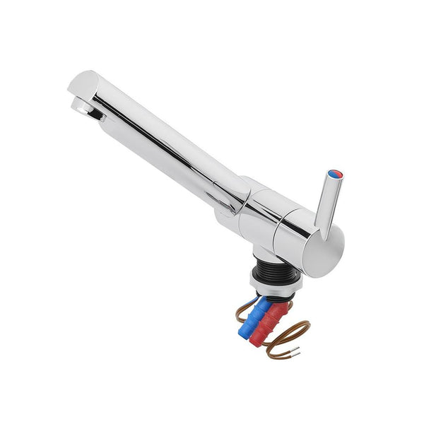 Mischbatterie 12V Ø27 mm – Gerader Auslauf, mit Mikroschalter, für Wohnmobil & Boot