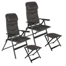 Campingstuhl klappbar Klappstuhl Gartenstuhl Stuhl inkl Kopfpolster, Beinauflage