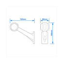 LED Umrissleuchte 12/24V – Rot/Weiß, 166x193 mm, wasserdicht,