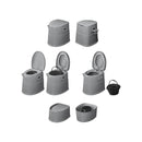 Tragbare teilbare Campingtoilette – Kompakte Eimertoilette mit Softclosing & WC-Halter