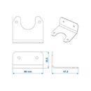 Steckdosenhalter Metall gewinkelt 6,6 x 5,7 cm – für 7- & 13-polige Anhängersteckdosen