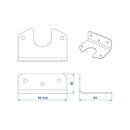 Steckdosenhalter Metall gewinkelt 9,4 x 6,3 cm – für 7- & 13-polige Anhängersteckdosen