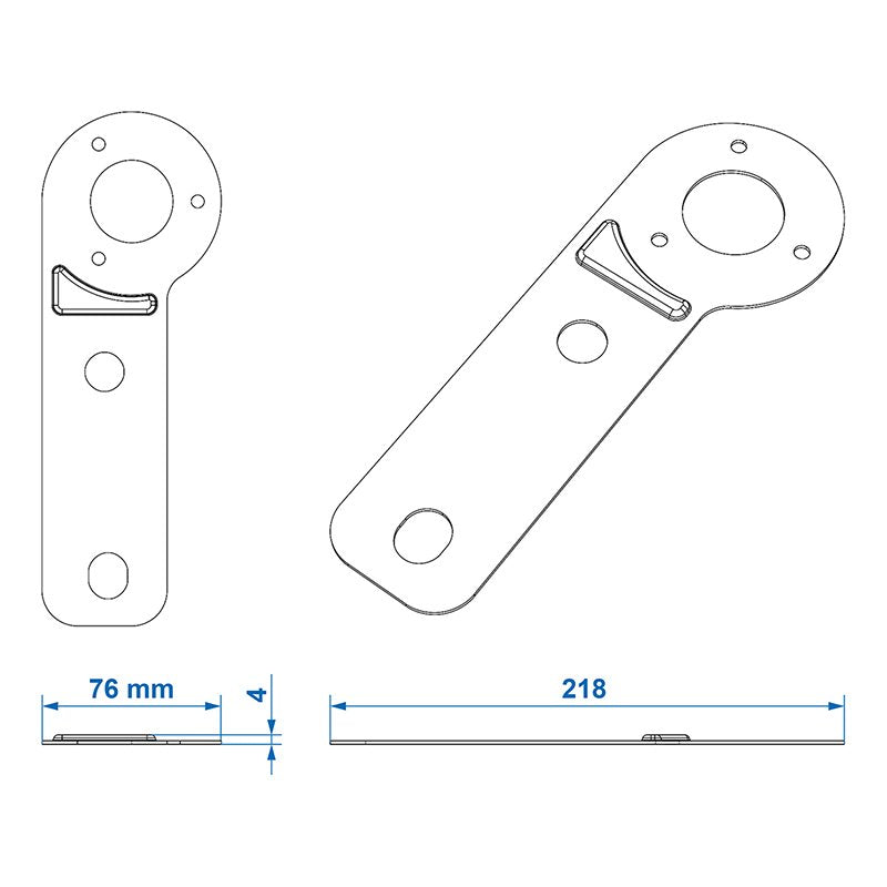 Steckdosenhalter Metall 21,8 x 7,6 cm – für 7- & 13-polige Anhängersteckdosen
