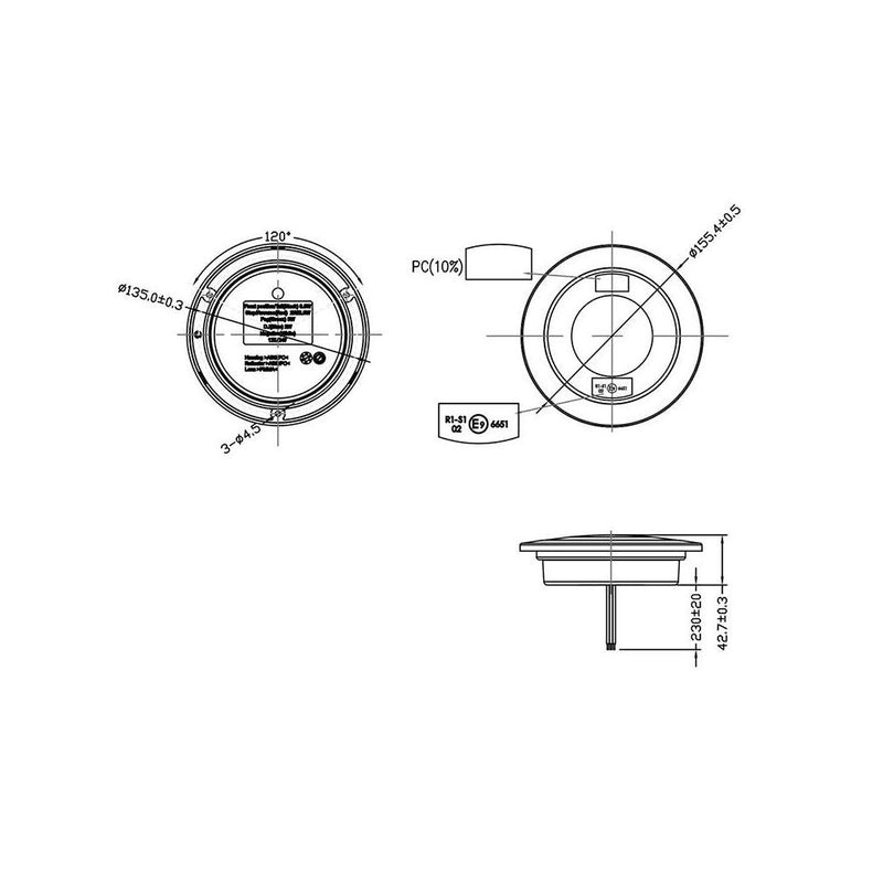 2er Set Rückleuchten Anhängerbeleuchtung 3 Funktionen 122 mm Chrom Heckleuchten