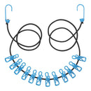 Camping Wäscheleine | 12 Klammern | Haken  | Wäschetrockner | Expander Leine |