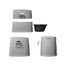 Tragbare teilbare Campingtoilette – Kompakte Eimertoilette mit Softclosing & WC-Halter