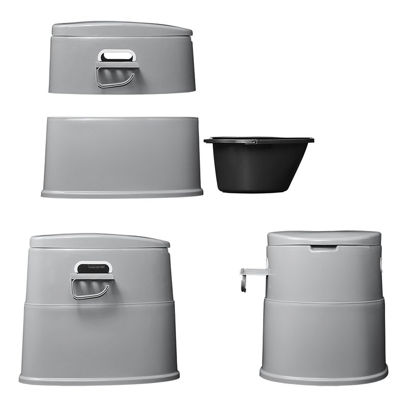 Tragbare teilbare Campingtoilette – Kompakte Eimertoilette mit Softclosing & WC-Halter