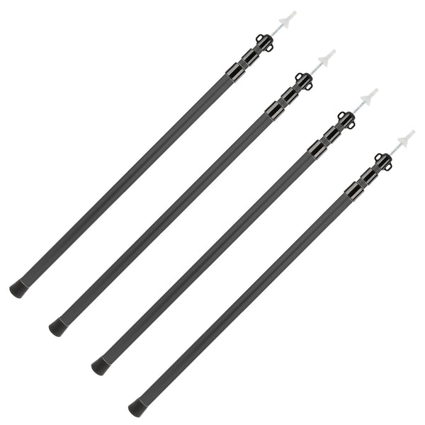 deiwo 4x Teleskop Zeltstange Alu Aufstellstange Sonnensegel Tarpstange sw 230cm