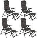 4x Campingstuhl klappbar Klappstuhl Gartenstuhl + Kopfpolster Beinauflage, Hocker