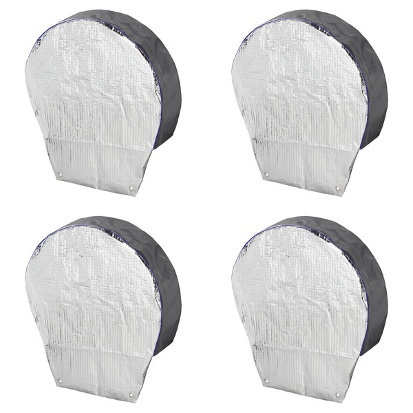 4x Radabdeckung Aluminium reflektierend 16" Reifenabdeckung Wohnwagen, Wohnmobil