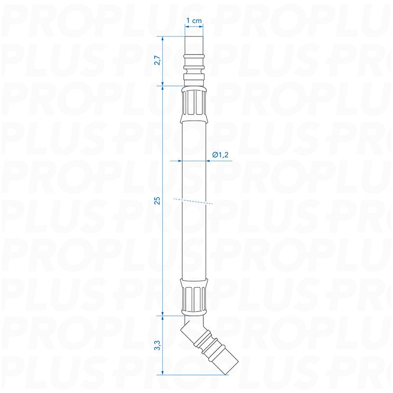 Flexibler Schlauchanschluss 25 cm – Warm- & Kaltwasser, 45° Tülle, für Wohnmobil & Boot