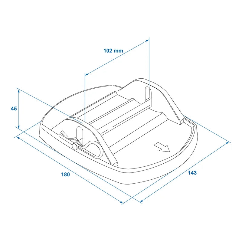 Stützplatten Kurbelstützen, 17,5x14 cm, Kunststoff, schwarz