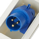 CEE Aussensteckdose weiß Spritzwasser geschützt 200-250V, 16A, 3 polig Wohnwagen