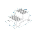 Doppeltrittstufe Trittleiter Kunststoff Bad-Hocker Kinderfußbank 200kg Tragkraft
