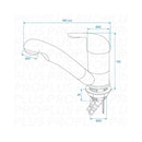 Mischbatterie Keramik Carino 12V Ø33 mm – 360° schwenkbar, Chrom, für Wohnmobil & Boot