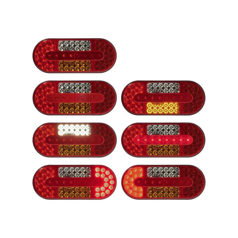 LED Rückleuchte 6 Funktionen – 323x134 mm, 54 LED, rechts & links, IP67,