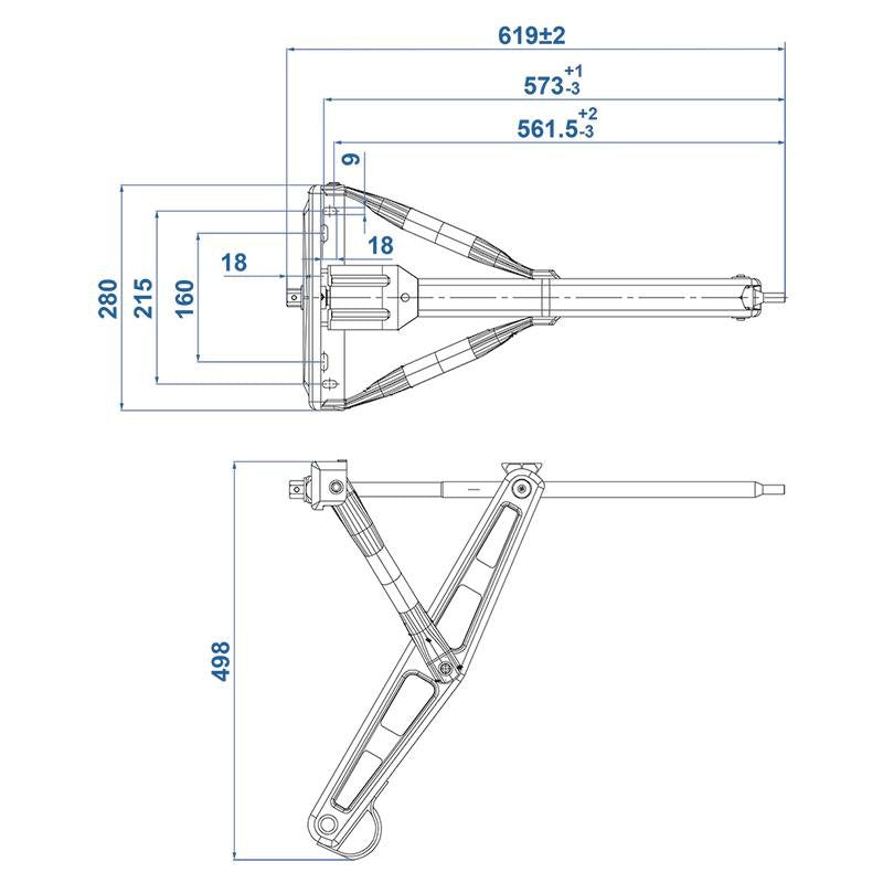 4er Set Ausdrehstütze 1500 kg 619 mm – Stabile Eckstütze für Wohnwagen