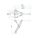 4er Set Ausdrehstütze 1500 kg 619 mm – Stabile Eckstütze für Wohnwagen