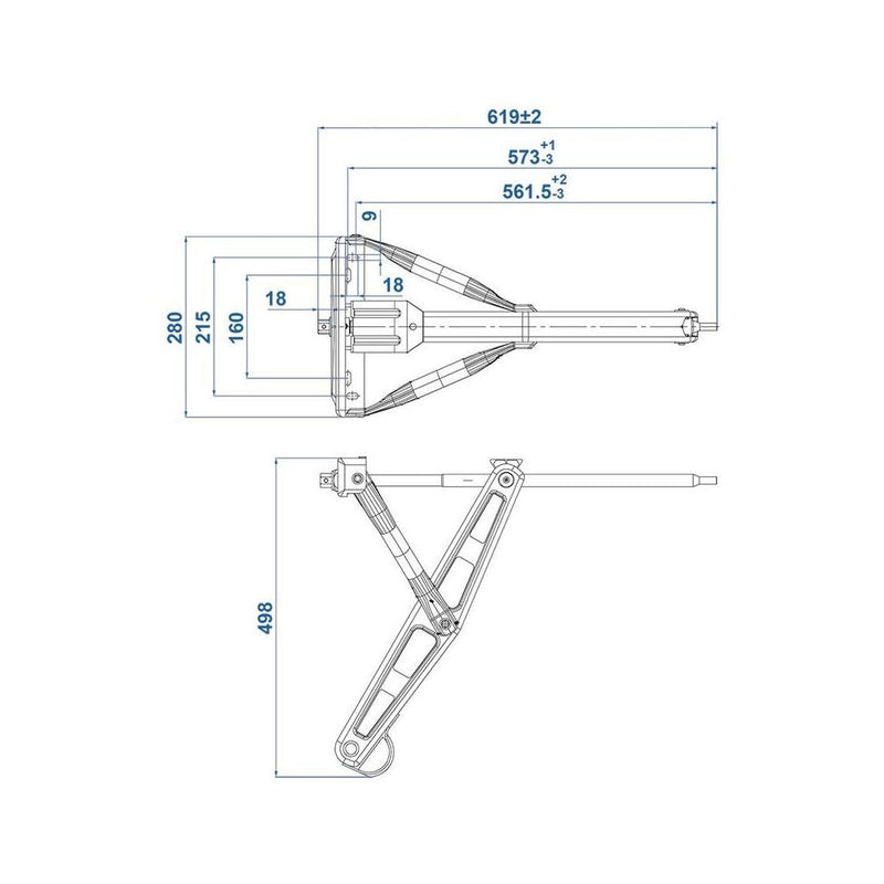2er Set Ausdrehstütze 1500 kg 619 mm – Stabile Eckstütze für Wohnwagen