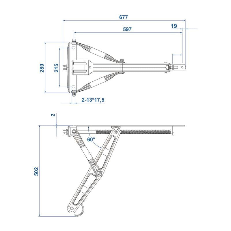 4er Set Ausdrehstütze 1500 kg 677 mm mit Montageplatte – Eckstütze für Wohnwagen