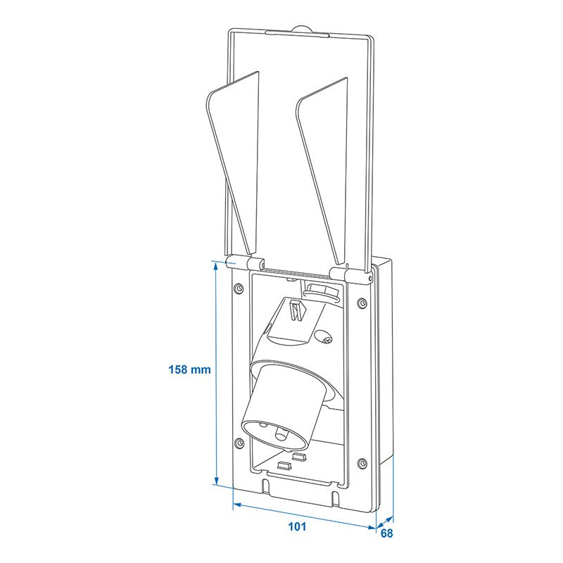 CEE Aussensteckdose weiß Spritzwasser geschützt 200-250V, 16A, 3 polig Wohnwagen