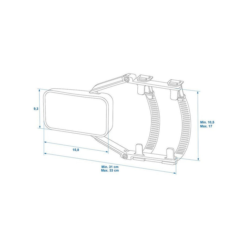 Wohnwagen Spiegel Kompakt mit Flachglas – 330 x 90 mm | E-Typ geprüft & universal passend
