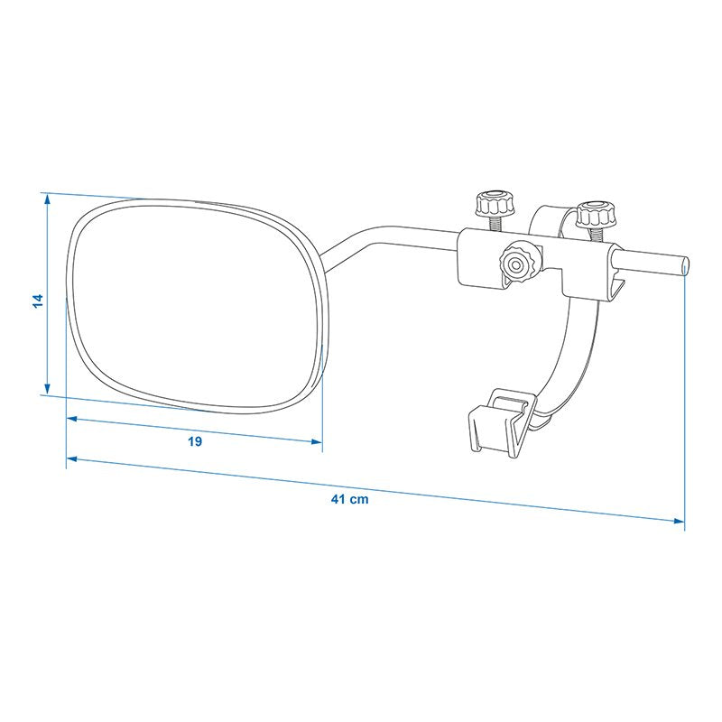 Wohnwagen Spiegel konvex 410 x 140 mm – Universeller Rückblickspiegel mit Gummibefestigung