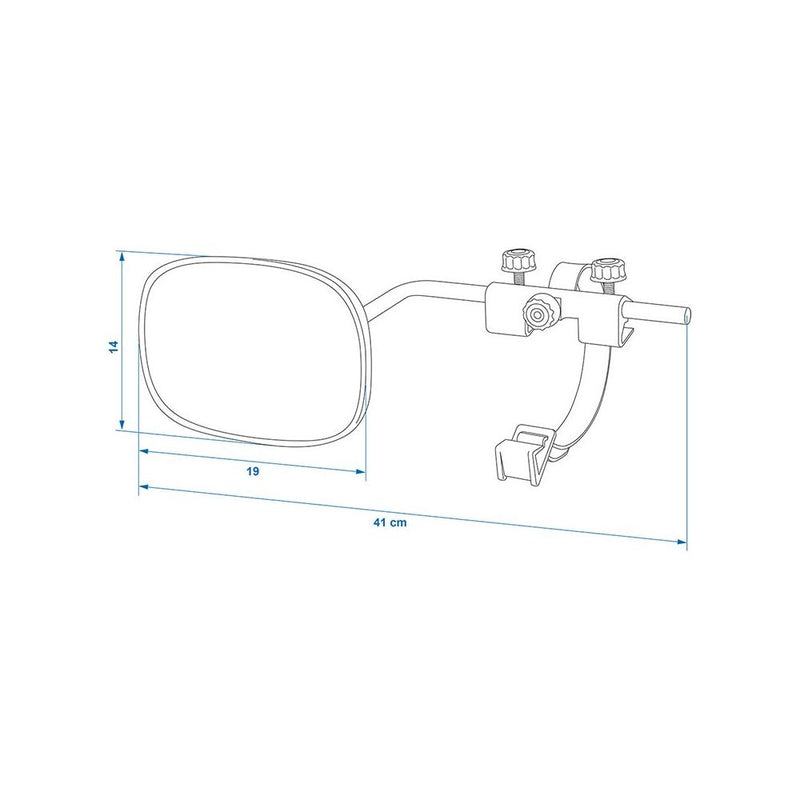 Wohnwagen Spiegel konvex 410 x 140 mm – Universeller Rückblickspiegel mit Gummibefestigung