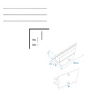 Kederschiene 360 cm Alu 90° Ø9mm selbstklebend Set 3x 120x2,5cm Kederleiste