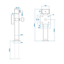 2x Anhängerstütze Anhänger Stützfuß 60x60 klappbar SF60 D85 SW19 410-655mm 1300kg